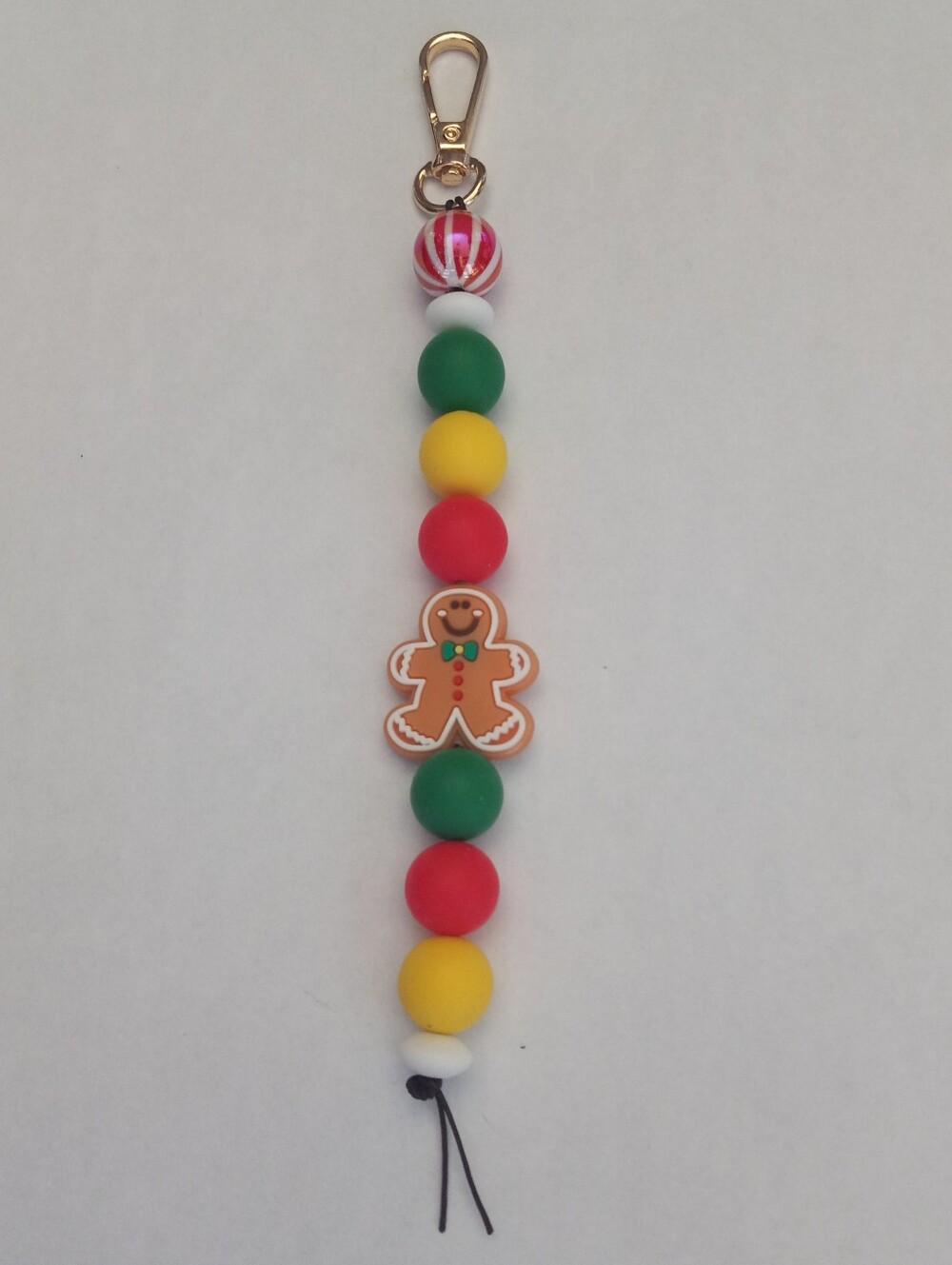 Gingerbread Man Beaded Purse Charm Hand Made